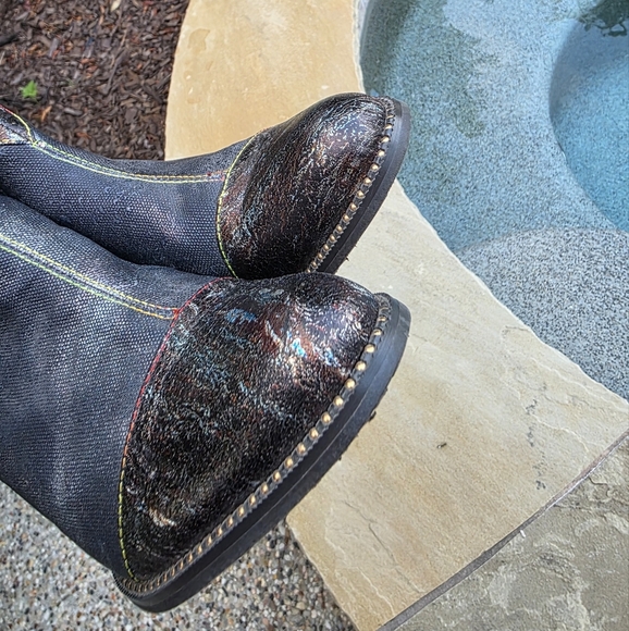 Nwot L'ARTISTE SPRING STEP Stylish Multicolor Ankle Boots 39us 9 - Picture 7 of 15